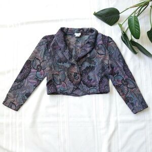 Bedford Fair vintage tapestry floral cropped jacket